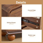 YOCWO 6 Drawer Dresser for Bedroom, Mid Century Chest of Drawers with Arc Edge and Round Leg, Wood Storage Large Dresser Organizer for Bedroom Living Room Hallway Closet