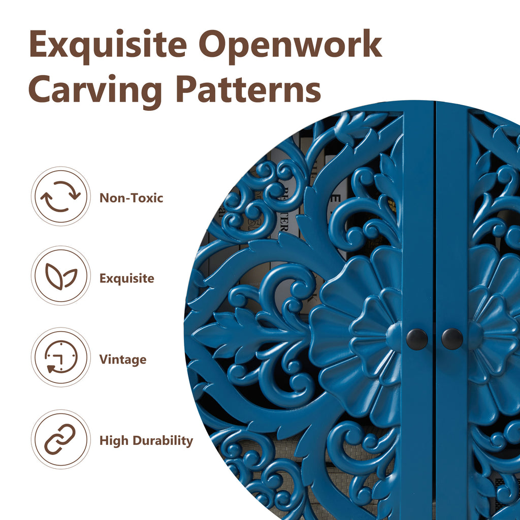 Accent Cabinet with Hollow Carved Door for Entryway Hallway