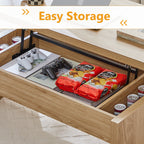 YOCWO Lift Top Coffee Table with Storage, Rectangle Coffee Table with Thicken Wood Table Top and Base