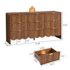 YOCWO 9 Drawer Dresser with Wave Panel, Mid Century Storage Dresser Chest of Drawer for Bedroom
