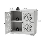 Accent Cabinet with Hollow Carved Door for Entryway Hallway