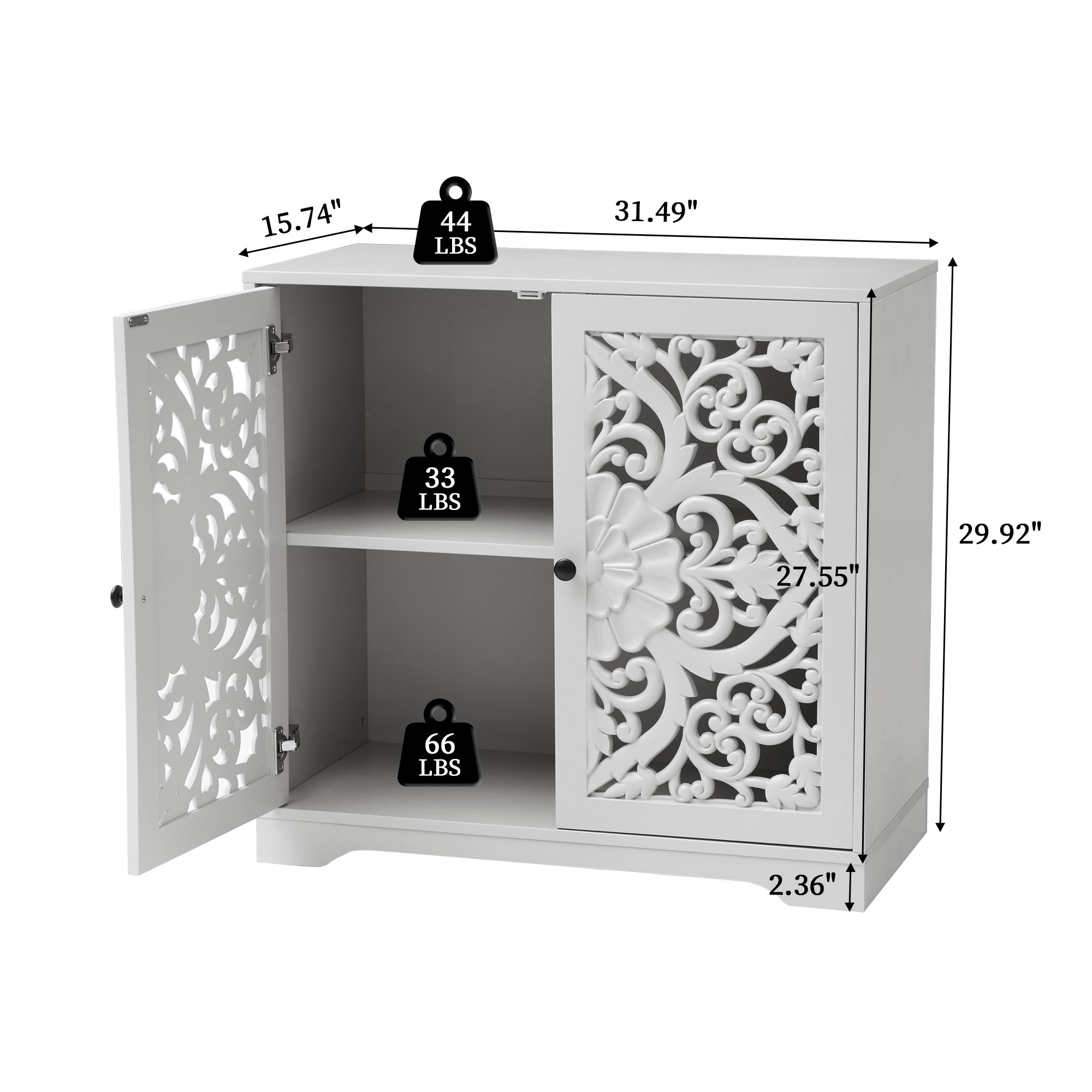 Accent Cabinet with Hollow Carved Door for Entryway Hallway