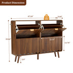 YOCWO Shoe Storage Cabinet with 4 Flip Drawers for Entryway, Shoe Rack Organizer with Wave Design